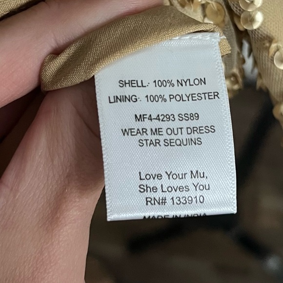 Show Me Your Mumu Gold Sequin Wear Me Out Mini Dress in Black Star Sequins NWT - Picture 6 of 6